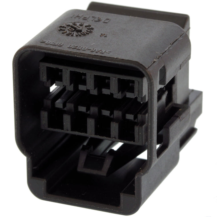 terminal front side of black automotive connector part # 13521471