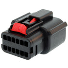 Wire holes with red lock of black automive connector part # 33472-1206