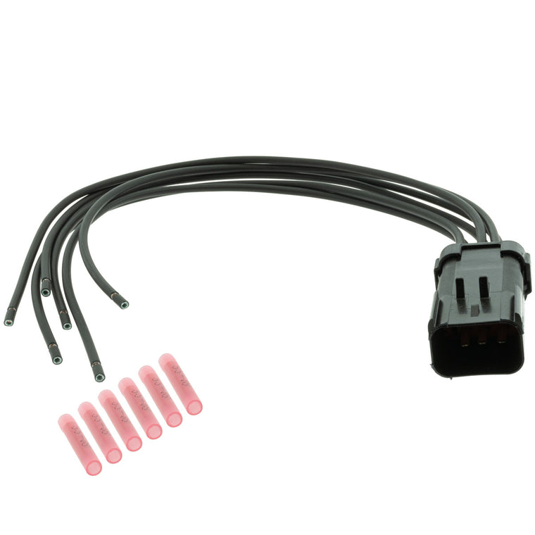 15430633 Aptiv APEX 2.8 Black 6 Way Male 1' Pigtail (Choose Wire Gauge)