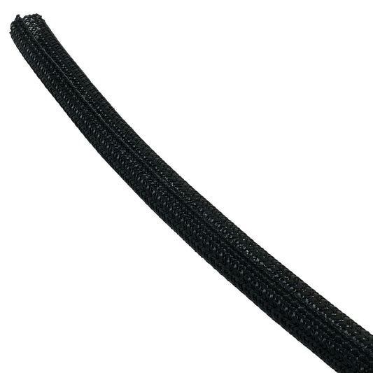 F6N0.50BK - Techflex Flexo F6 1/2" Black Braided Wrapping Split Loom (Sold by the Foot)