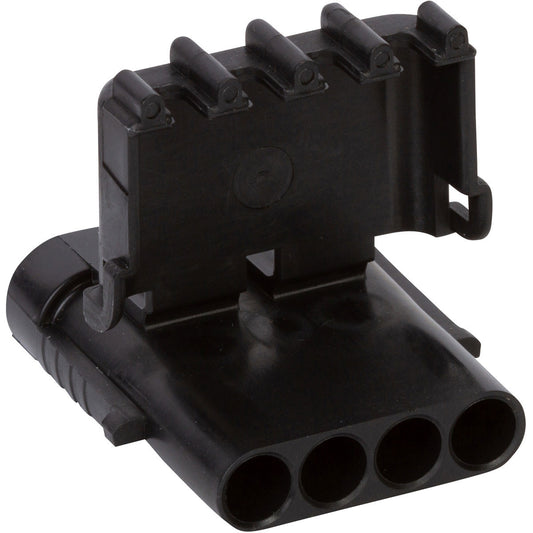 12010974 | 4 Position Black Weather Pack Male Connector