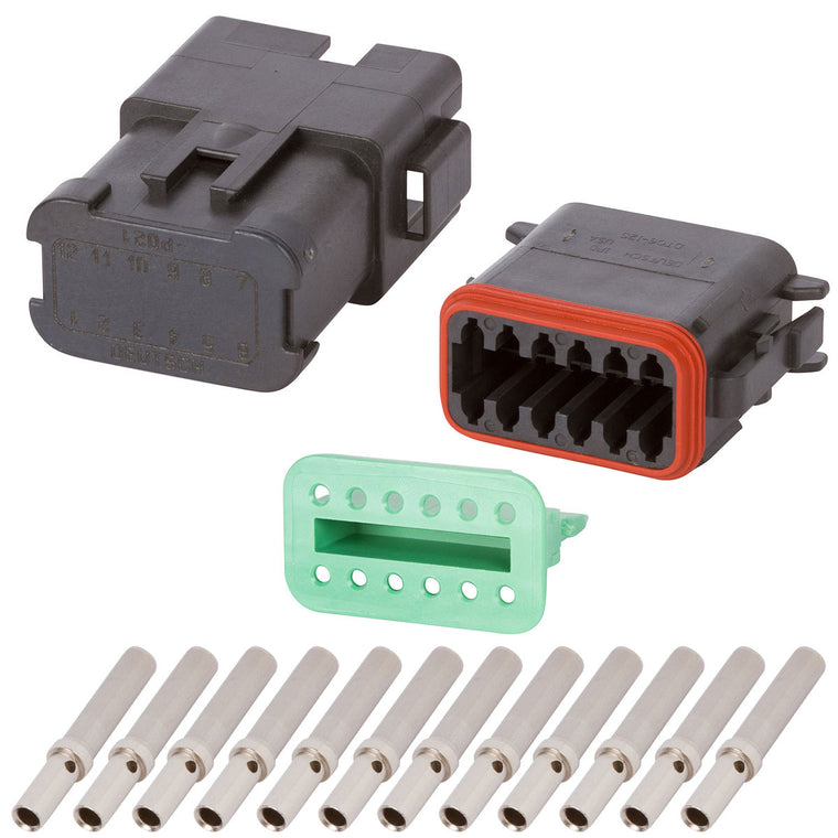 DT04-12PB-P021 DEUTSCH DT 12 Way Black Single (12) Bussed Connector Assembly Kit